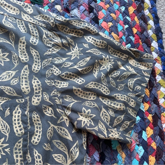 Pendleton Slate Blue & Tan Hawaiian Button Up Camp Shirt Mens Size Medium Summer - Picture 6 of 16